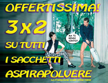 offertissima 3 per 2 su tutti i sacchetti aspirapolvere
